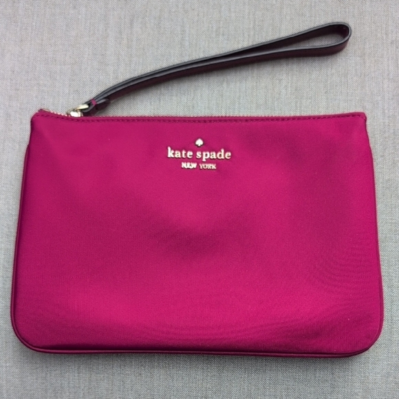 Kate Spade Cranberry Red Nylon Wristlet - Picture 1 of 9